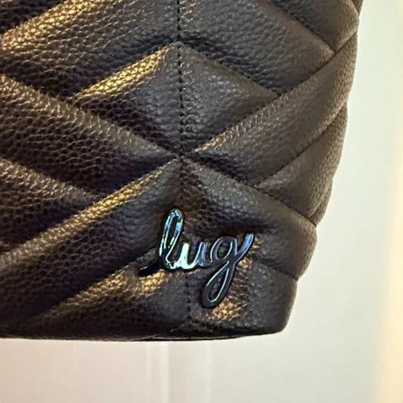 Lug Flare XL Vegan Leather Shoulder/Crossbody Bag Black Quilted - Picture 5 of 12